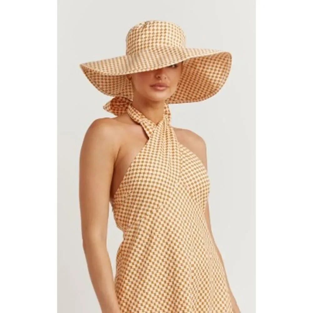 DISSH Gaia Mango Geo Wide Brim Hat NWT Sz. O/S